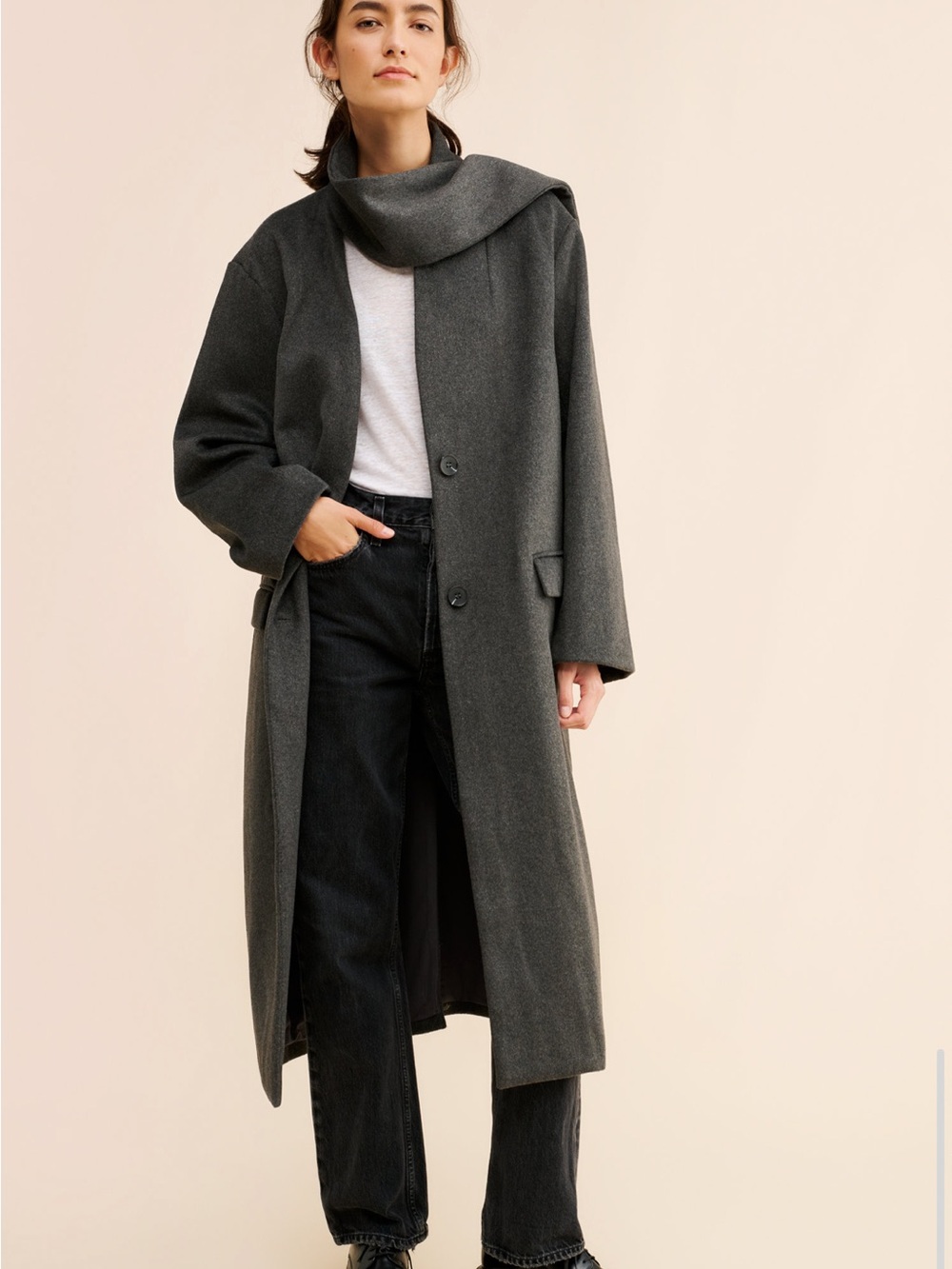 Londyn Wool Blend Scarf Coat